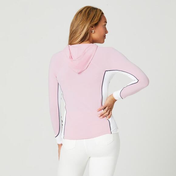 Peter Millar US Open Performance Pullover Hoodie –Pink, White & Navy –Size Large - Picture 2 of 15